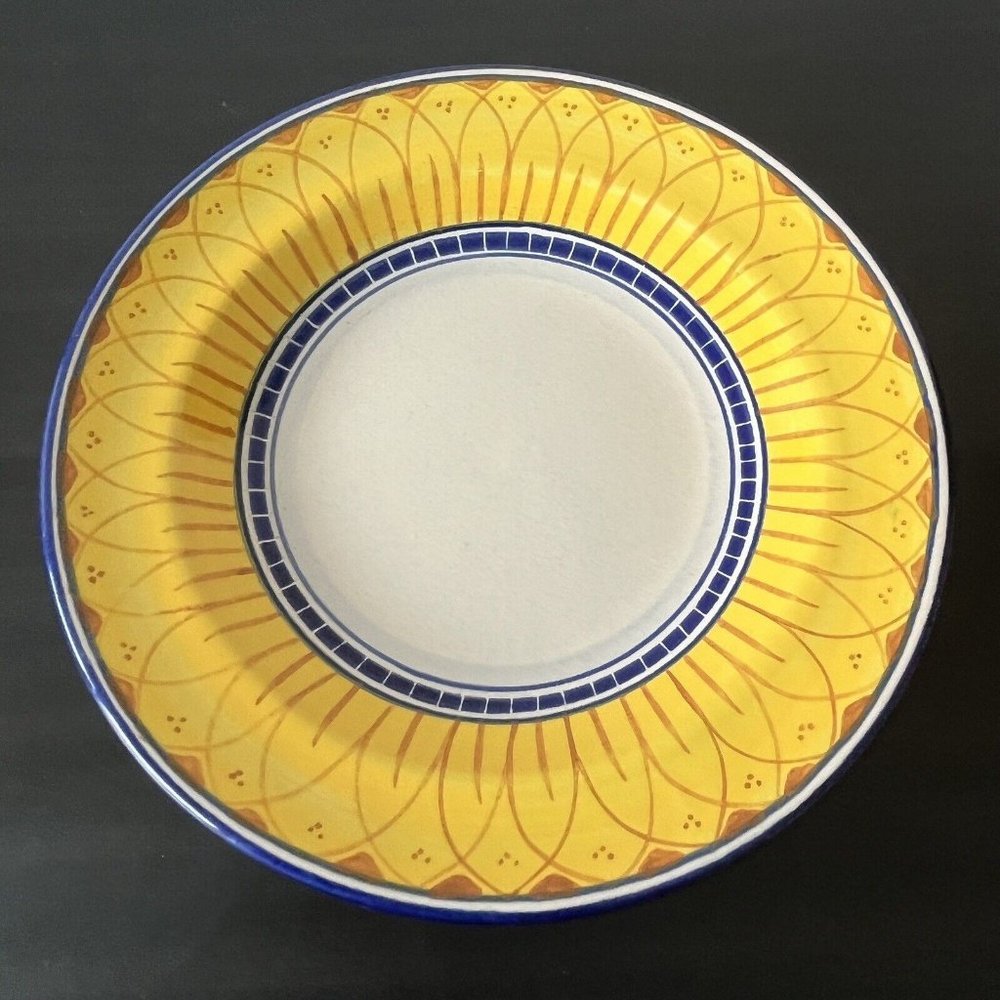 Vintage Corso de'Fiori Italian Sunflower Pottery Bowl 10" Rimmed